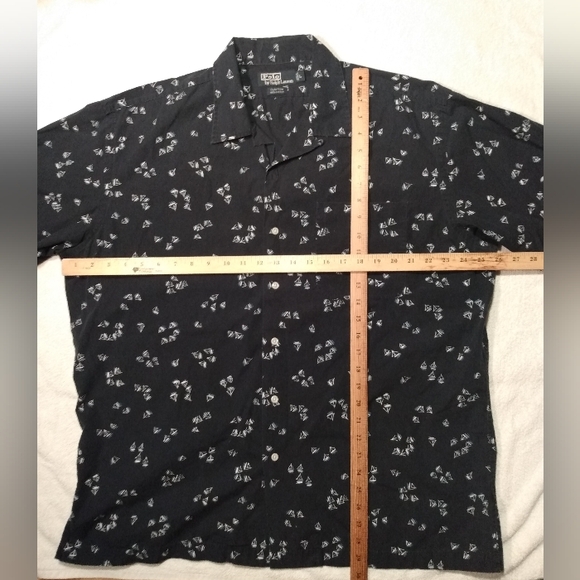 Vintage POLO Ralph Lauren All Over Boat Print Clayton Camp Button up Shirt L/XL - Picture 8 of 9